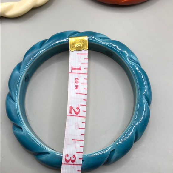 Bundle 10 vintage acrylic skinny slim bangle bracelets stack layer geometric + - Picture 12 of 15